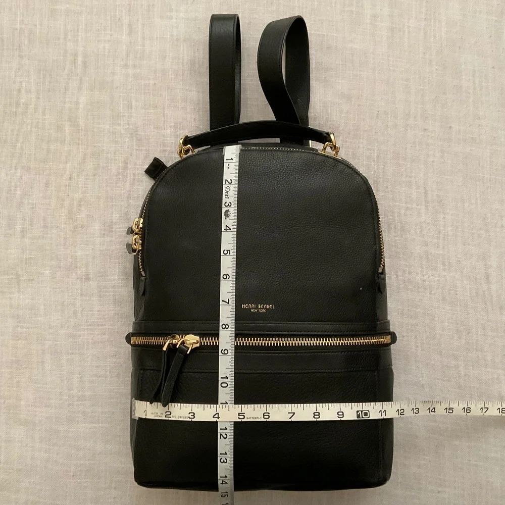Henri Bendel Soho Black Pebble Leather Backpack